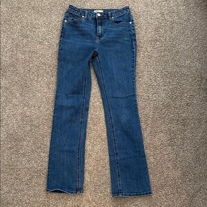 Oat high rise stunning boot cut zip jean